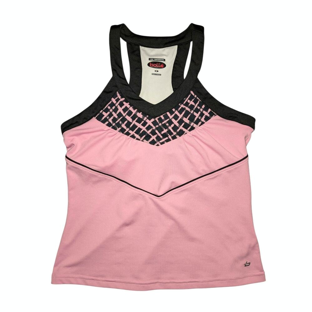 Bolle High Performance Women's Medium Activewear Tank Top Pink Black Geometric
